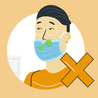 Illustration of man wearing facemask not covering nose
